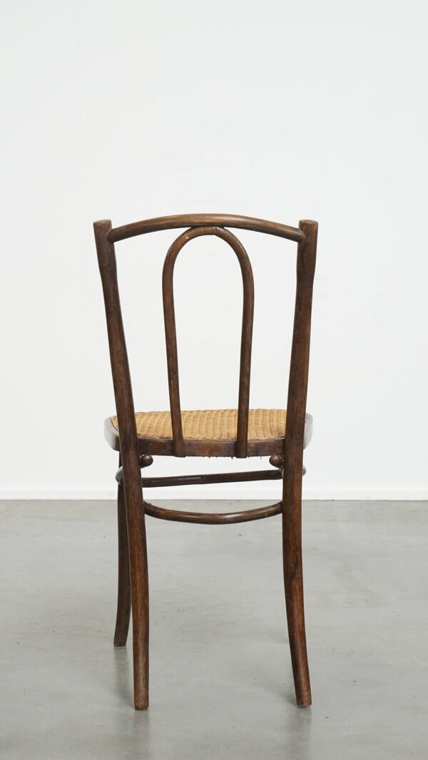 Chaise de bistrot avec assise en rotin tressé