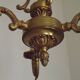 French Art Nouveau Bronze 3 Light Acanthus Detail Cage Candlestick 5476