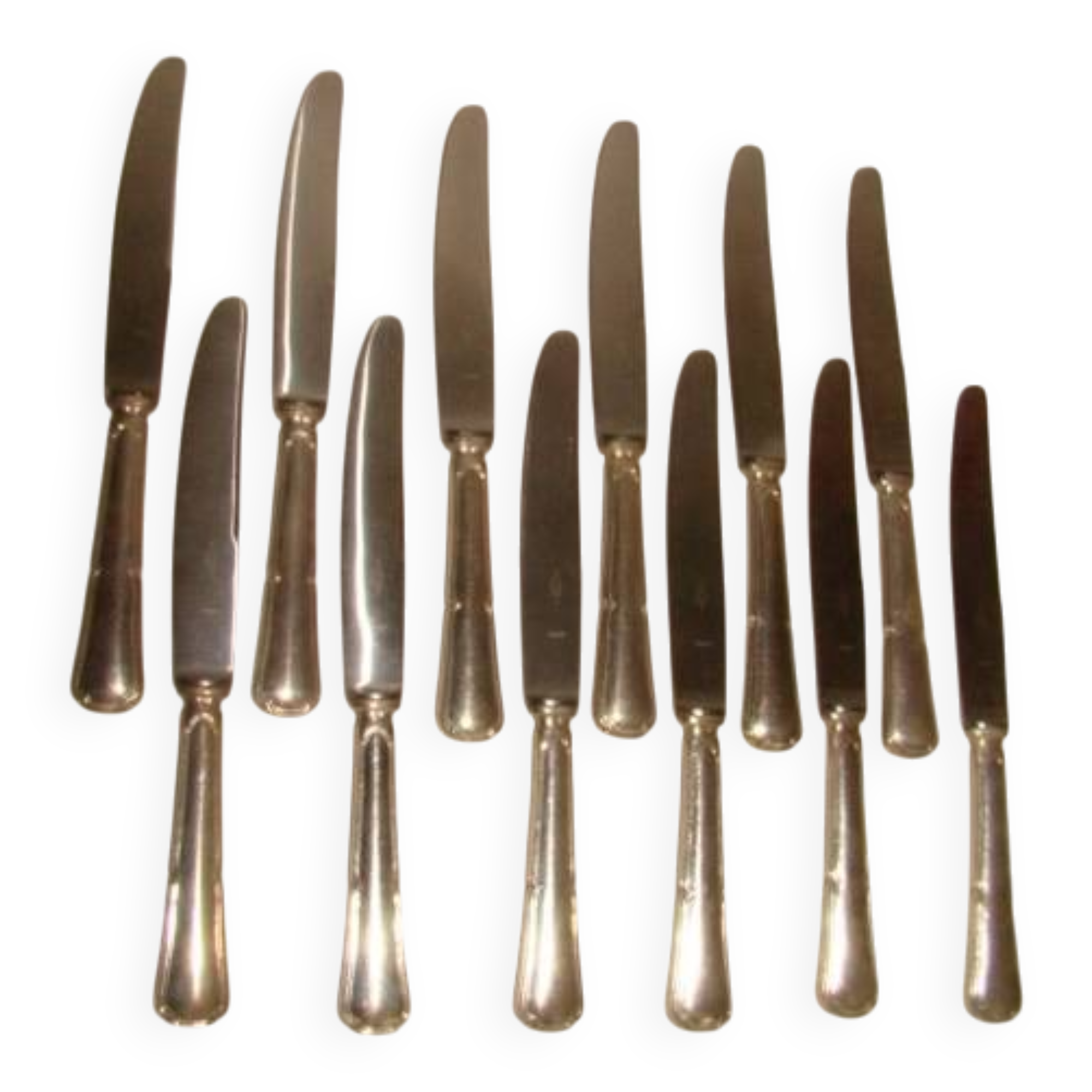 12 table knives with trilobate handles by the brand "G.Vivier"