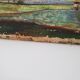Large old painting landscape painting of rice fields and mounting