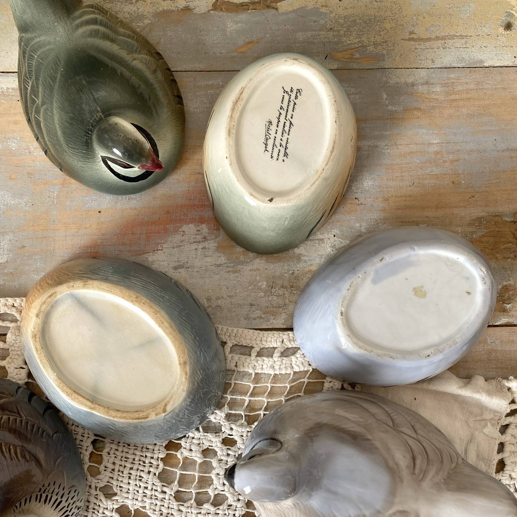 Ceramic partridge, zoomorphic terrines by Michet Caugant.