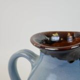 Large blue pitcher with abstract pattern