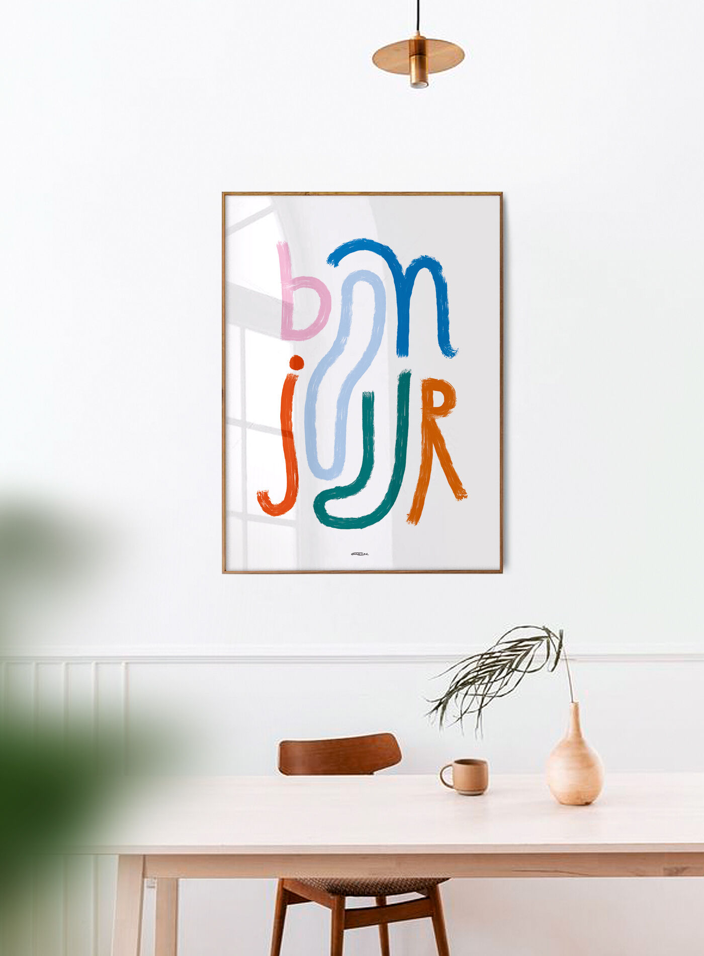 Wall poster with the word Hello 30cmx40cm