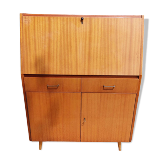 vintage flap secretary, 60s-70s, multiple storage spaces