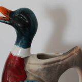 Pichet canard colvert en barbotine rouge