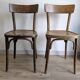 Paire de chaises bistrot anciennes en bois courbé esprit Thonet