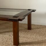 Square teak table