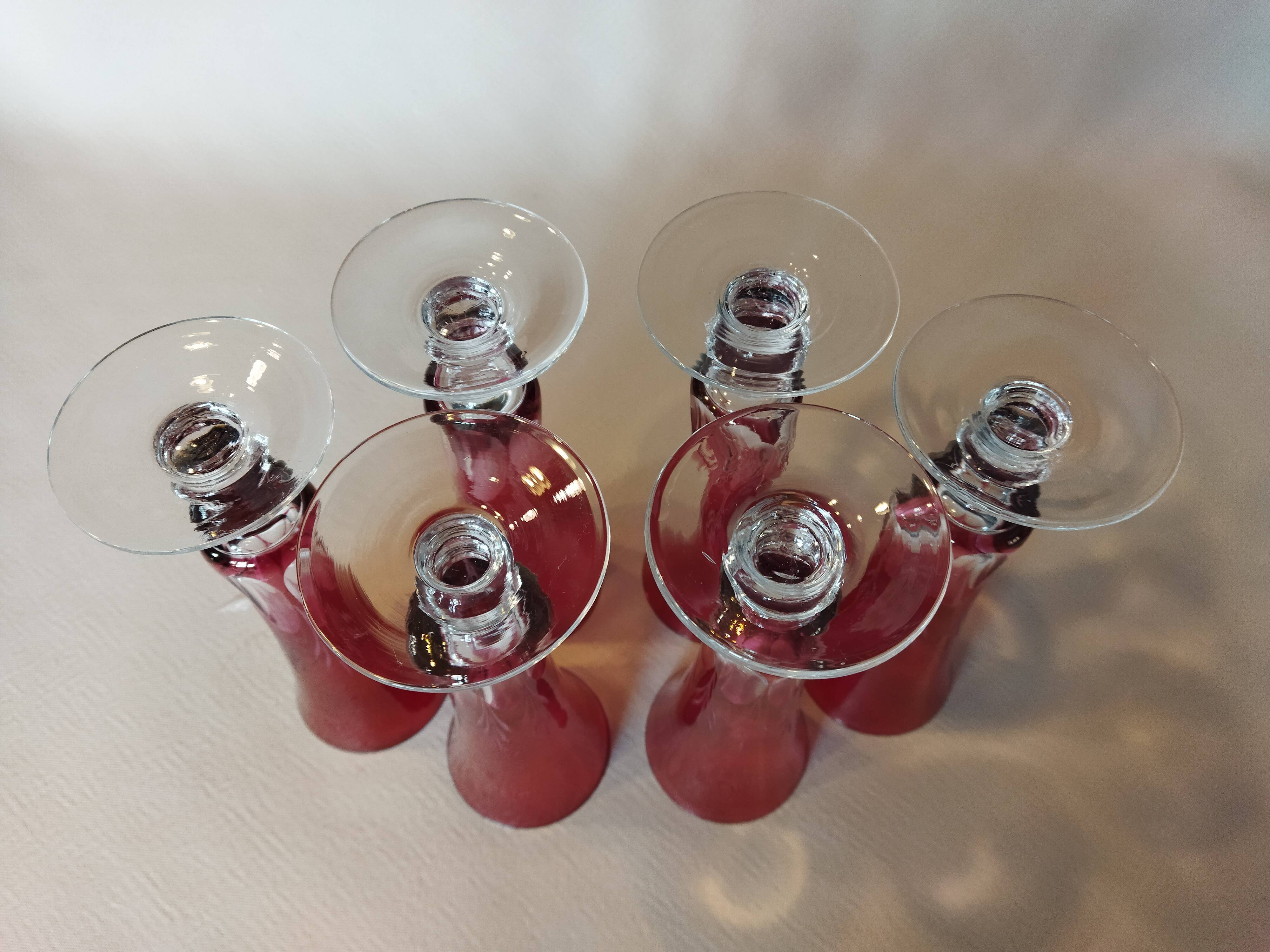 6 vintage champagne flutes