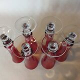 6 vintage champagne flutes