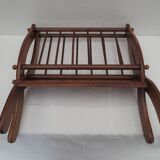 folding magazine rack in solid walnut wood