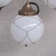 Opaline and brass mid-century caged pendant