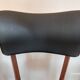 5 chairs in wood and black faux leather, Scandinavian style