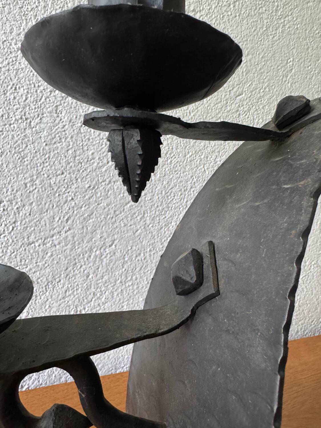 Brutalist wrought iron chandelier from the 60s