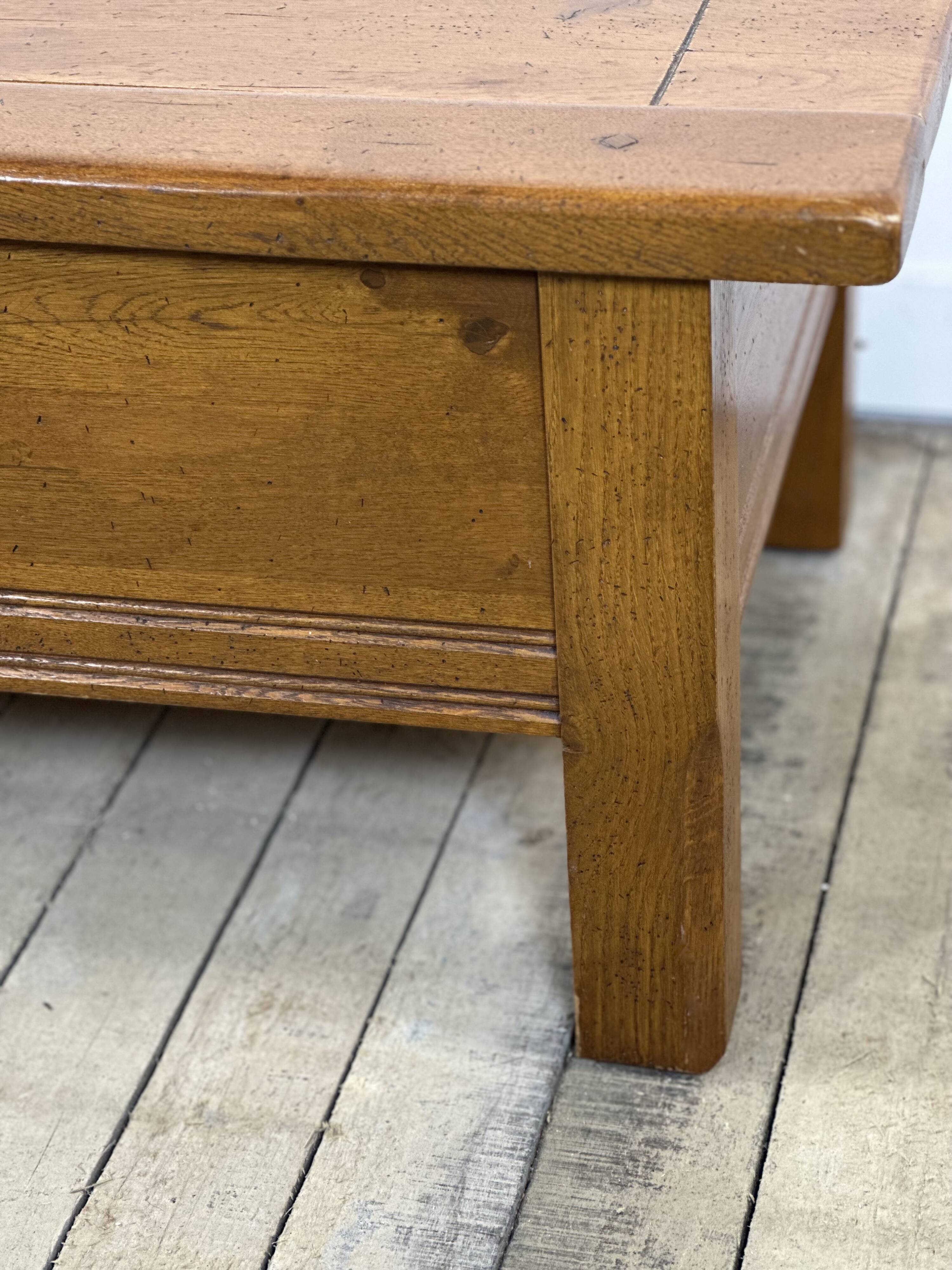 Solid oak coffee table 1980