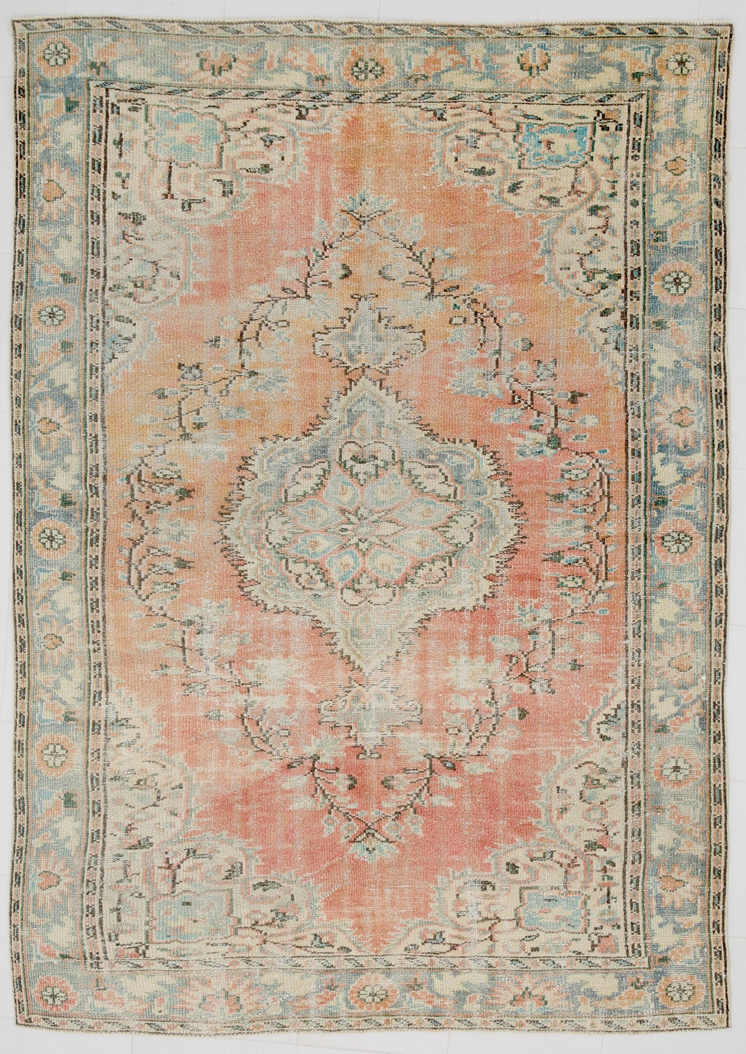 Red & Cream Classic Pattern Vintage Rug, 180x261Cm