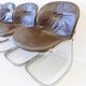 Rima Sabrina set of 4 leather dining chairs by Gastone Rinaldi