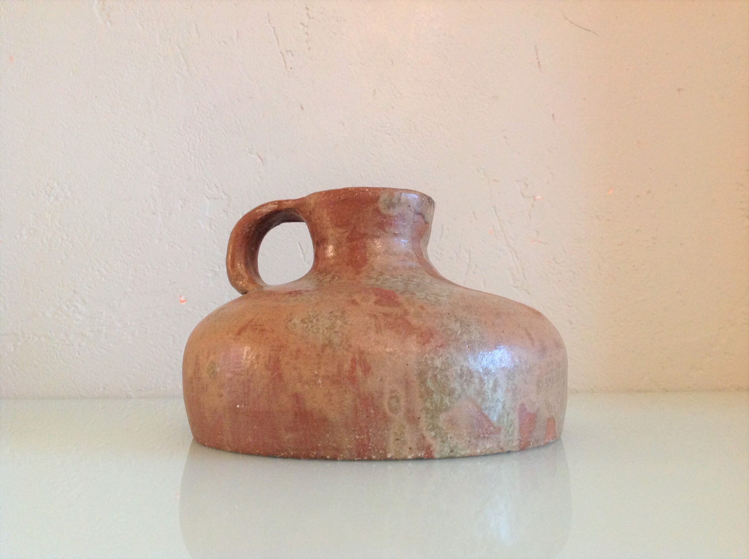 Flat vase in brown 60s-70s