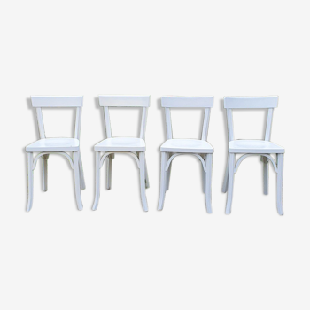 Set 4 chaises bistrot Baumann blanches