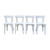 Set 4 white Baumann bistro chairs