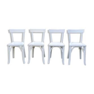 Set 4 white Baumann bistro chairs