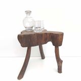 Table basse brutaliste bois forme libre