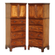 Pair of antique high chests of drawers from Castle Howard 1840 in hardwood.