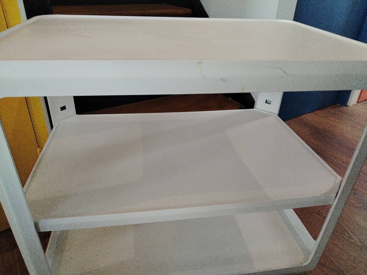 Vintage white bar cart by Alberto Rosselli for Kartell, 1970s Italy