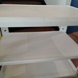 Vintage white bar cart by Alberto Rosselli for Kartell, 1970s Italy