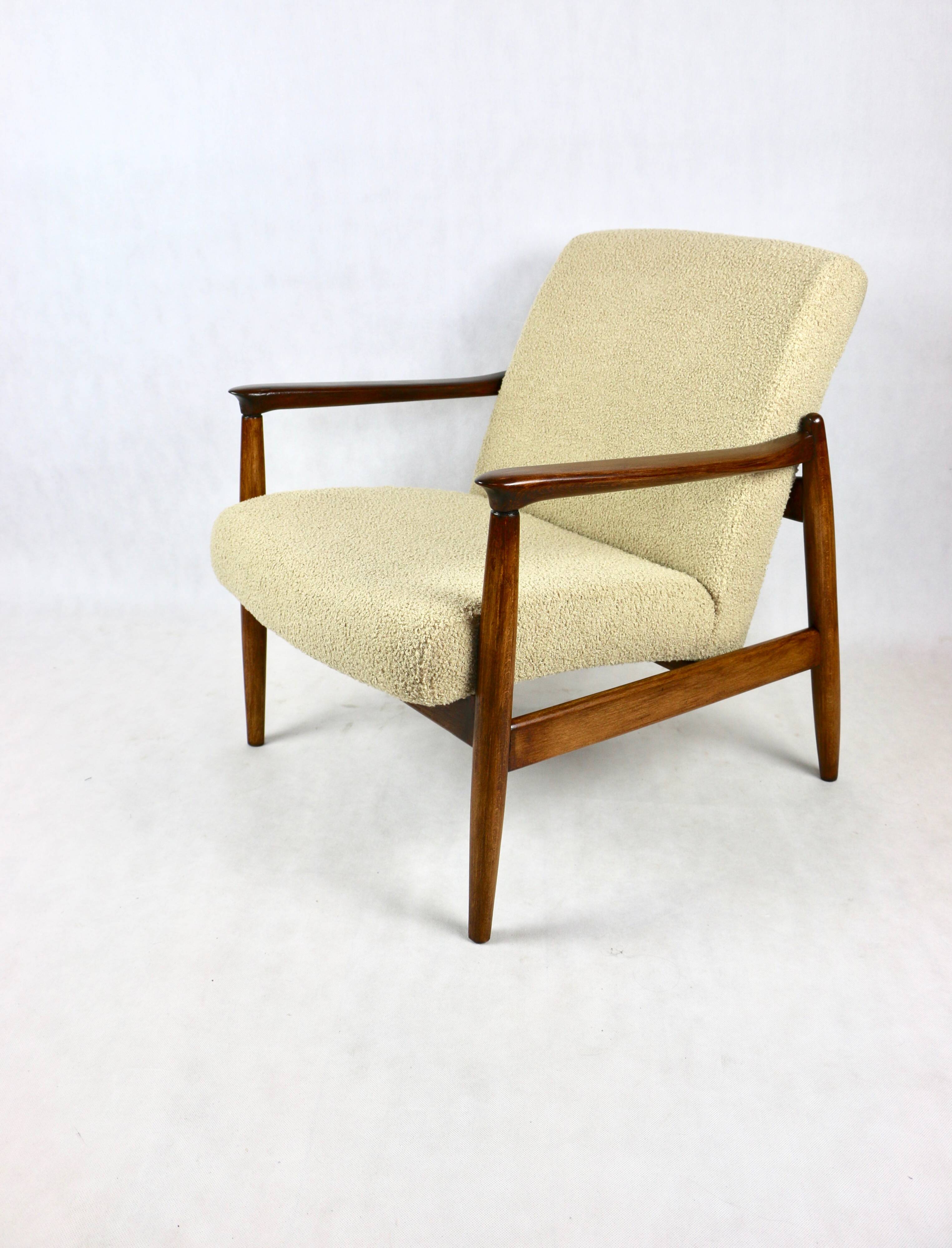 GFM-64 Armchair in Beige Bouclé attributed to Edmund Homa, 1970s