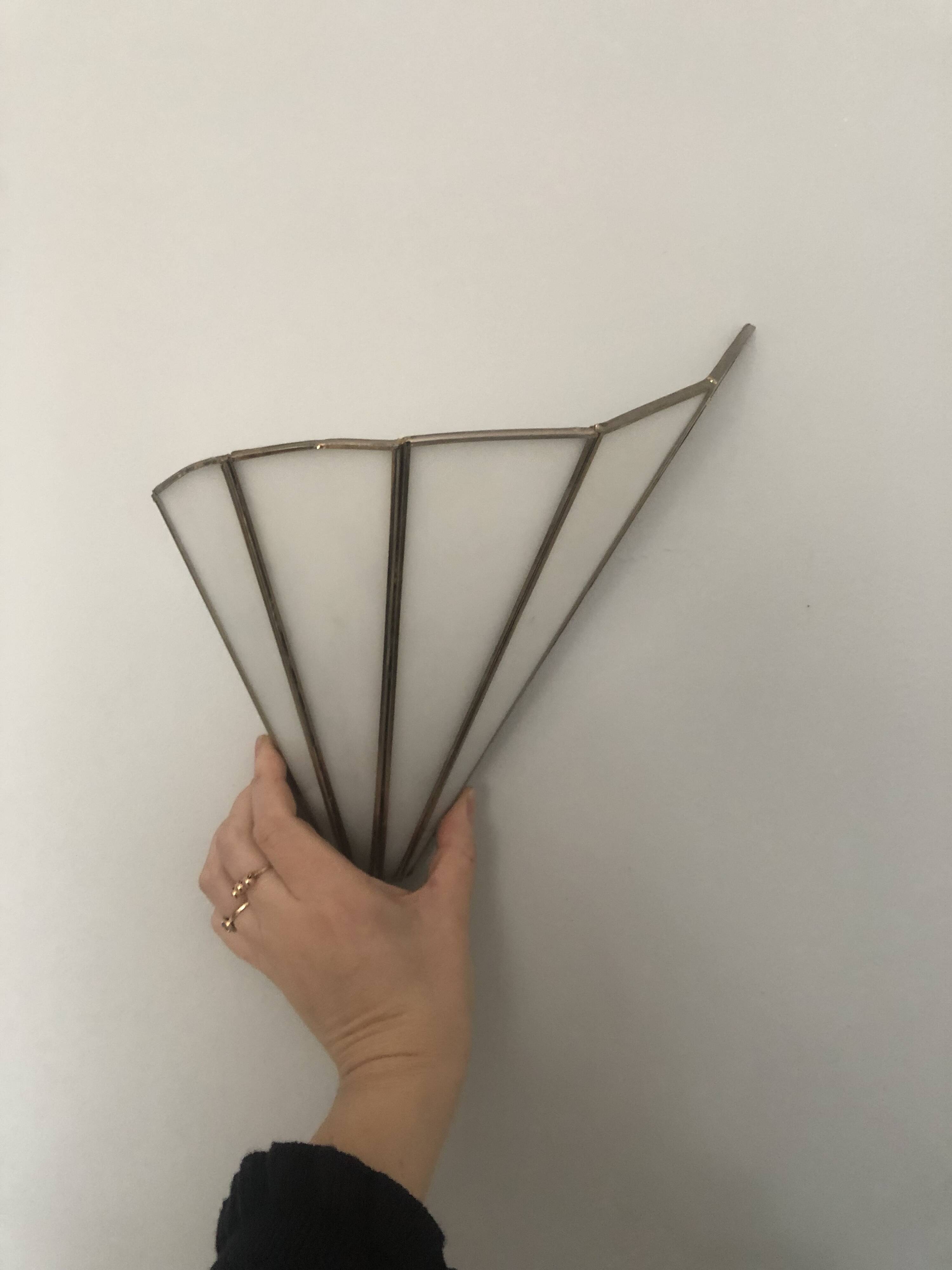 Pair of wall sconces in glass paste, handcrafted.