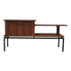 vintage teak TV cabinet metal frame