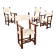 Group of 3 antique armchairs and a walnut chair, Italy, early 19th century.
