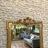 Miroir à fronton doré à la feuille d’or 164cm/99,5cm trumeau