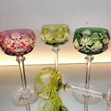 Box of 4 Val Saint Lambert "Berncastel" no. 204 Roemer glass – Belgium 1905