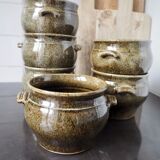 6 green ceramic cassolettes