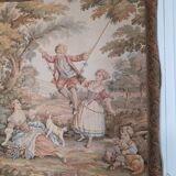 Antique polychrome tapestry in the Aubusson style