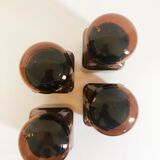 Lot de 4 flacons bocaux en verre ambré style apothicaire