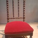 Napoleon III low chair in red velvet