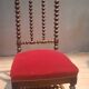 Chaise basse Napoléon III en velour rouge