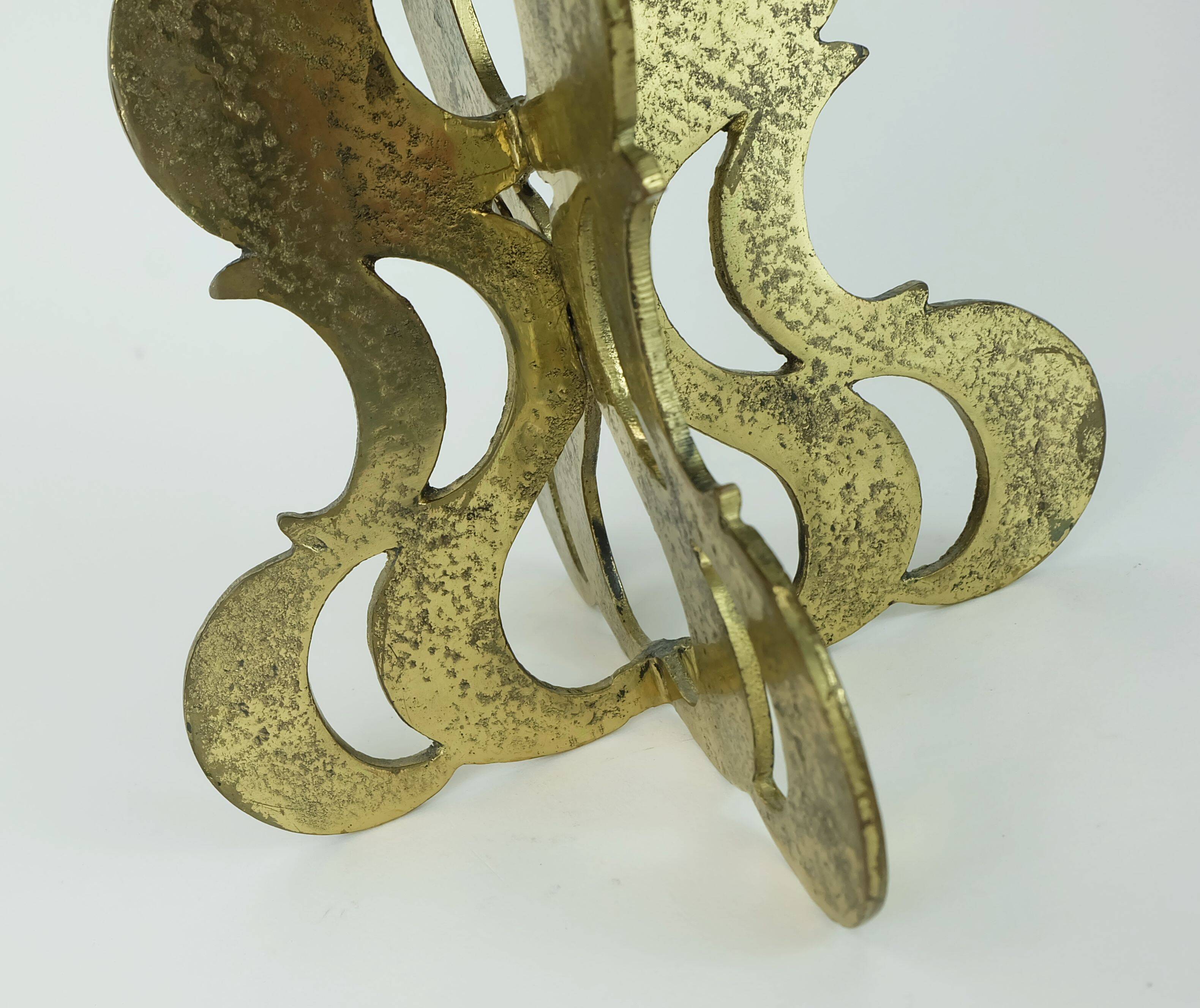 1960s mid century brutalist brass CANDLEHOLDER for one big candle