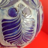 Vase en grès vernissé avec décor bleu