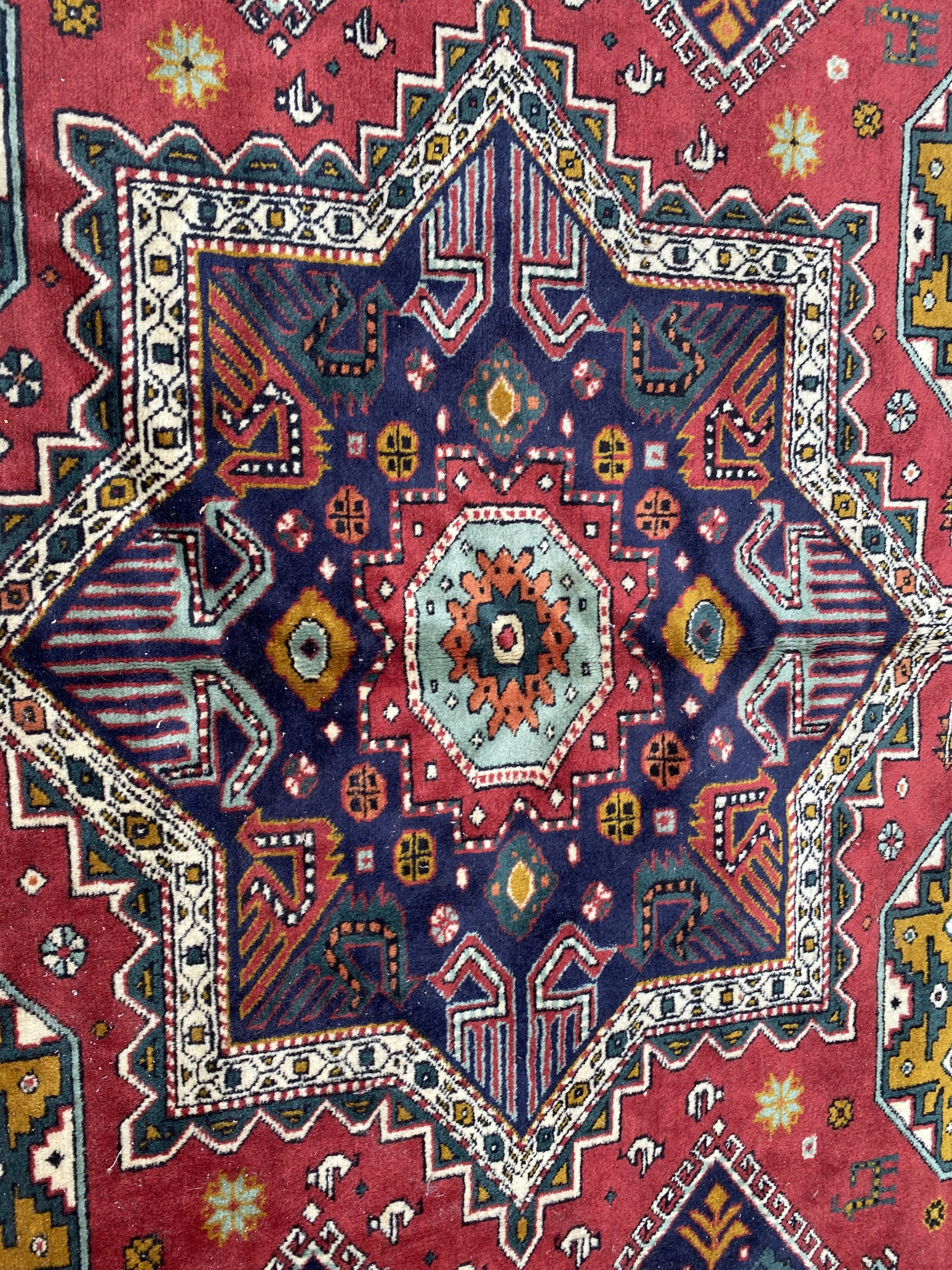 Nice large vintage carpet chirwan Azerbaijan handmade 234x310 cm