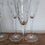 6 crystal champagne flutes