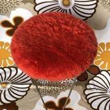 Set of 2 vintage yellow and red moumoute stools 1970