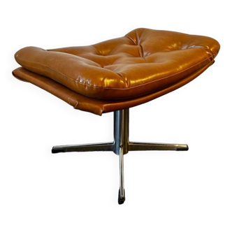 Repose-Pieds Hollandais en Cuir Caramel et Chrome par Karamel, 1960