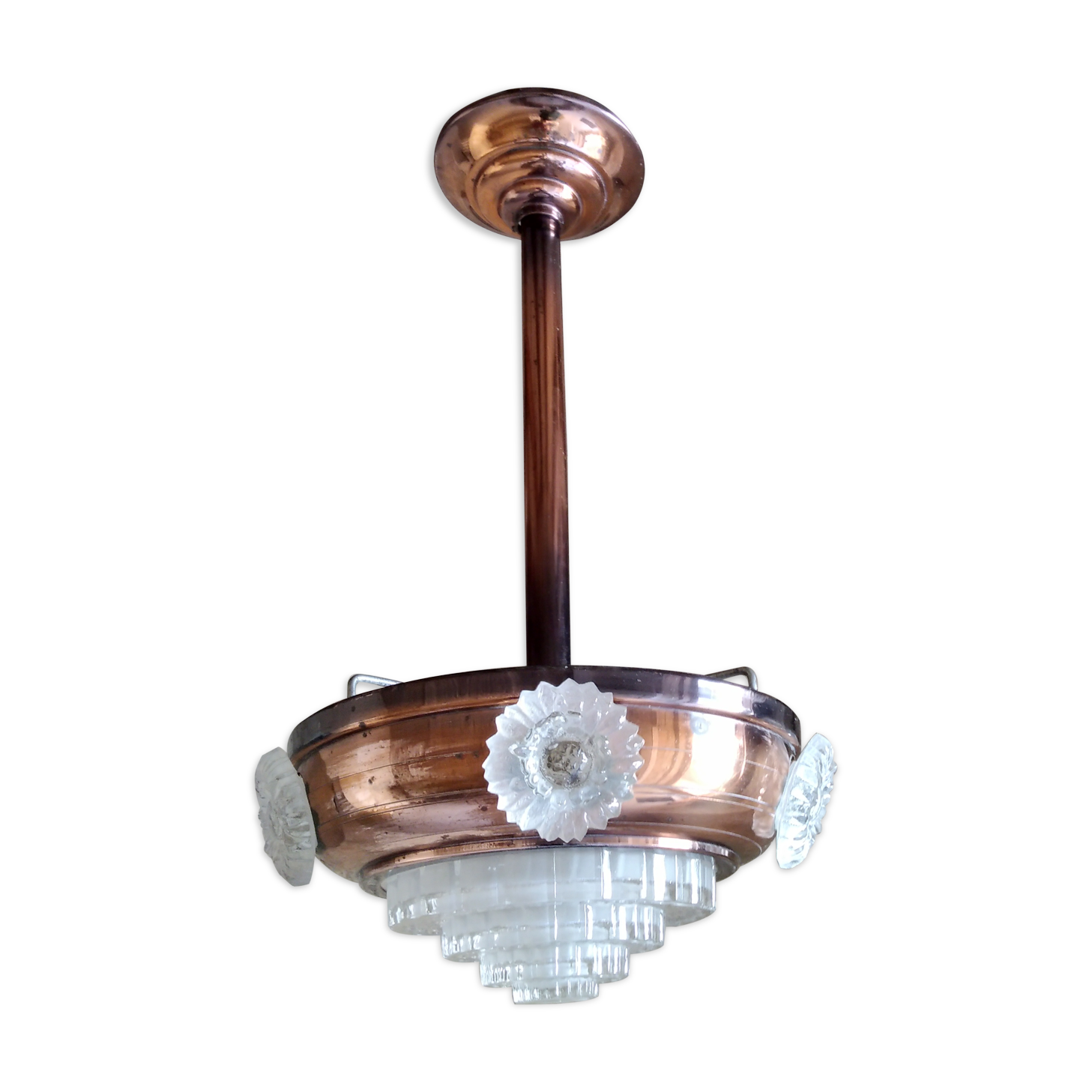 Art Deco pendant lamp glass building