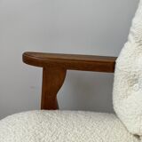 Guillerme et Chambron mid-century french oak armchair