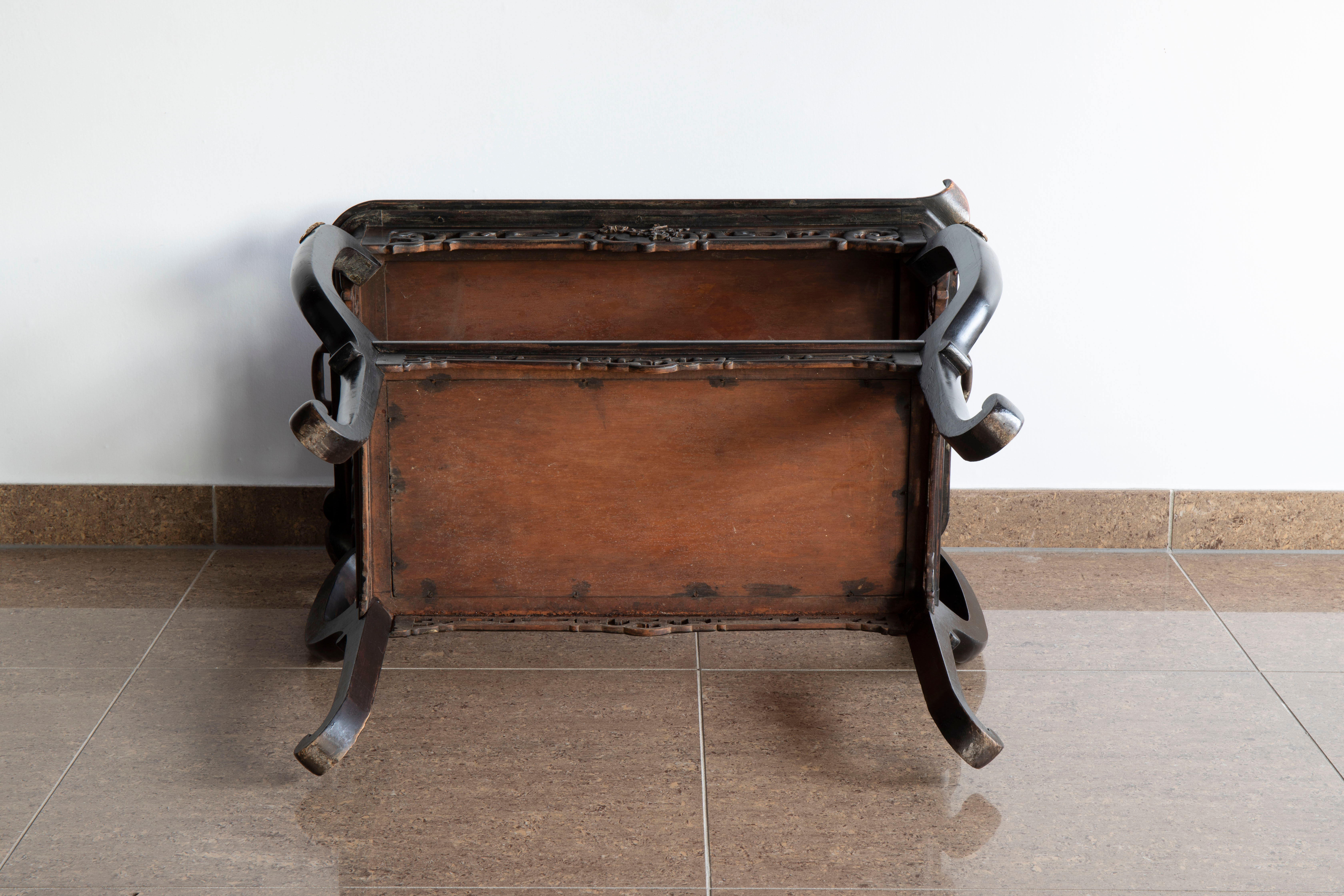 Japanese-style wooden side table mounted Gabriel Viardot