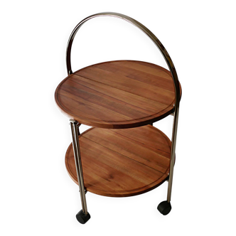 Vintage folding dessert table by Rondett Bremshey, 1970s, made of wood, 60s