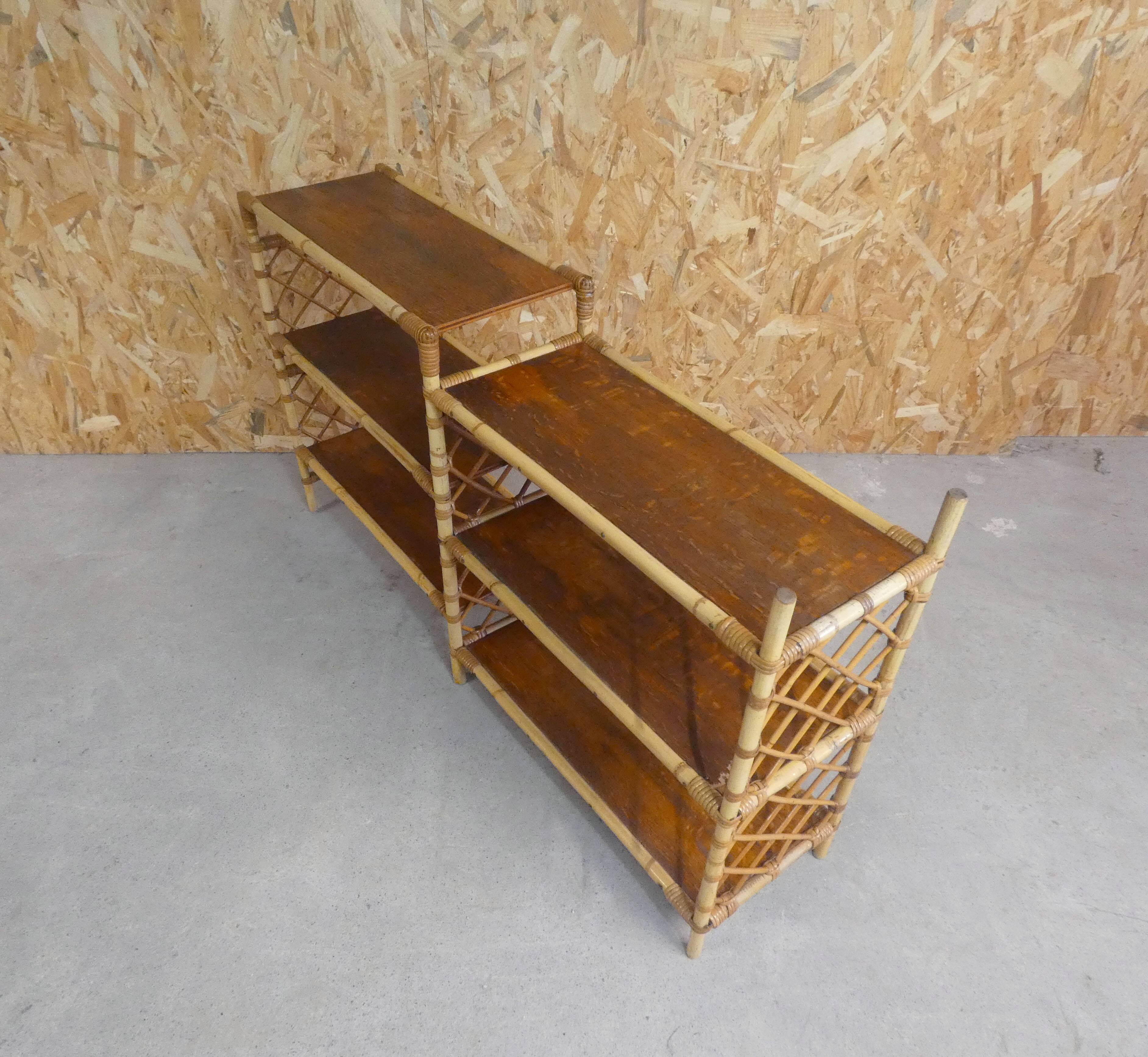 Rattan console shelf sideboard